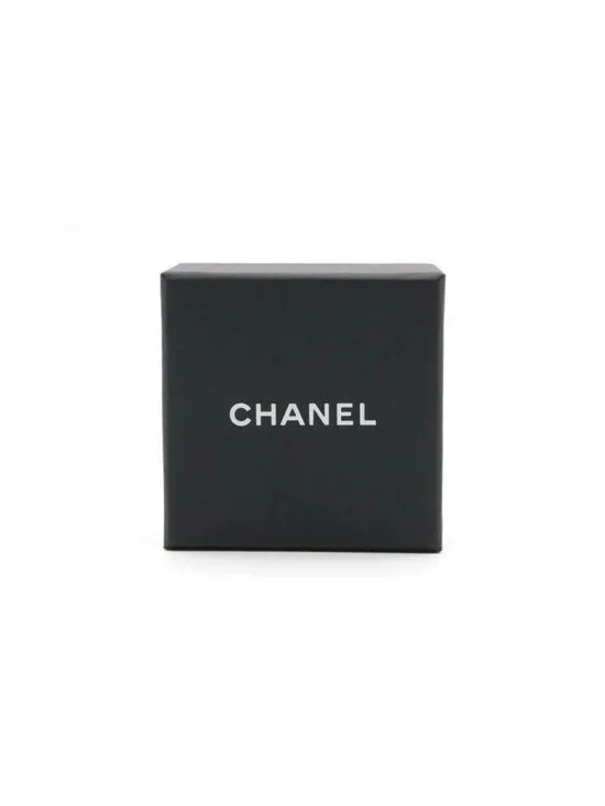 Chanel Earrings Silver Black Coco Mark Rhinestone - Picture 10 of 10